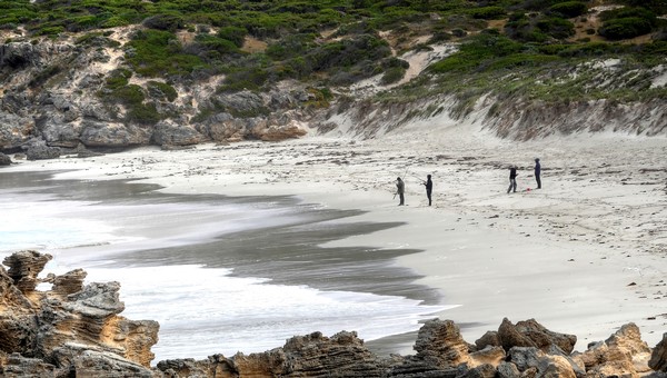 Winter beach fishing on Kangaroo Island