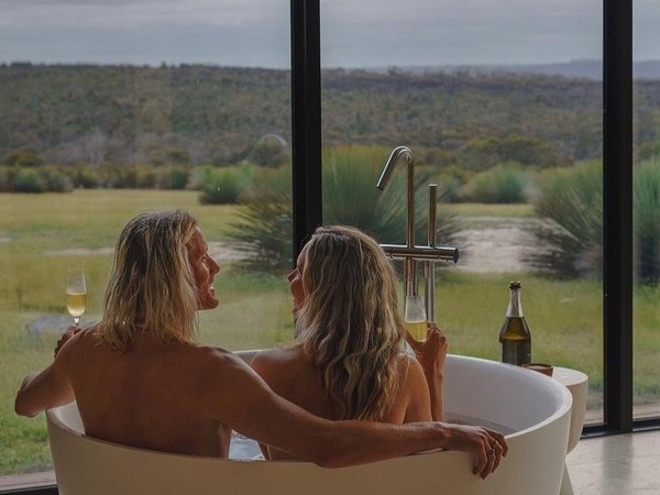 Couple at Stowaway luxury accommodation Kangaroo Island