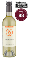 Wine Enthusiast rating of Islander Estate The White Chardonnay 88 points